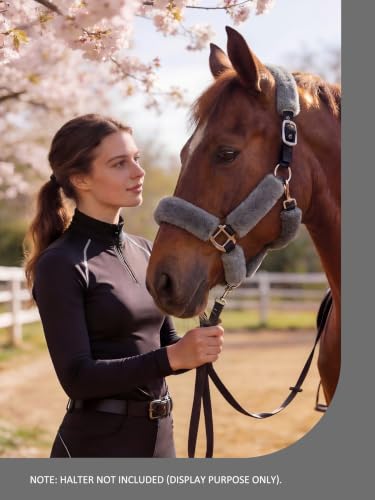 Harrison Howard Fleece Halter Covers for Horses, Set of 9, Prevent Hair Loss Pressure Marks, Padded Horse Halter Fleece Set Comet - color: Comet