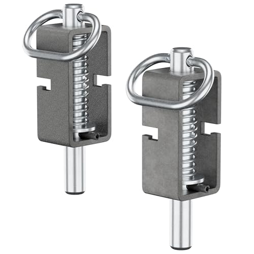 Weld-on Trailer Spring Latch Lock, Heavy Duty Trailer Gate Latch Universal Long Spring Lock, Spring Latch Assembly with Plain Tube,Spring Loaded Latch for Barn Doors, Tracks & Ramp Doors (2 Pack) - size: 5in
