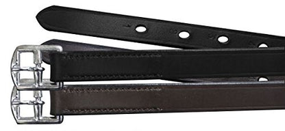 Showman Kids Size English Stirrup Black Leather 6/8" Wide by 48" Long