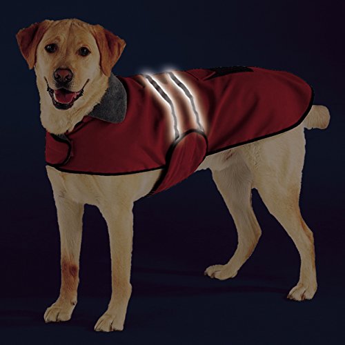 Casual Canine Fleece-Lined Reflective Dog Jacket for Safety, Red, Small - color: Red, size: Small