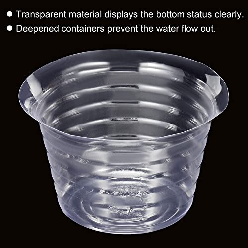 MECCANIXITY Plant Pot Saucer 5 Inch Plastic Round Flower Drip Tray for Indoor Outdoor, Clear Pack of 20 - size: 12.7x8cm