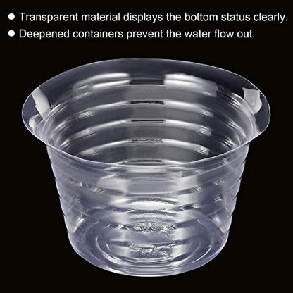 MECCANIXITY Plant Pot Saucer 5 Inch Plastic Round Flower Drip Tray for Indoor Outdoor, Clear Pack of 20 - size: 12.7x8cm