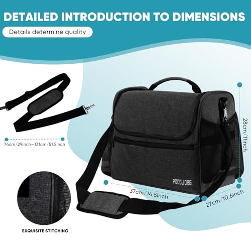 Pet Travel/Grooming Supplies Organizer Carry Bag - Compatible with Oneisall/Neabot Dog Grooming Vacuum, Large Capacity - Bag Only (Black) - color: Black