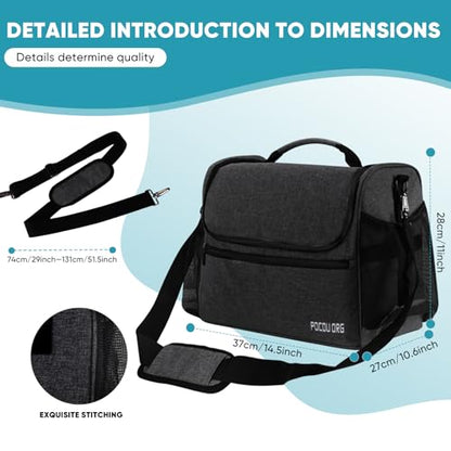 Pet Travel/Grooming Supplies Organizer Carry Bag - Compatible with Oneisall/Neabot Dog Grooming Vacuum, Large Capacity - Bag Only (Black) - color: Black