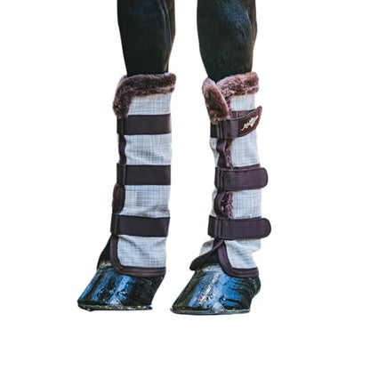 Kensington Protective Products Horse Fly Boots - Fleece Trimmed - Stay-Up Technology - Protection from Insect Bites and UV Rays - Sold in Pairs (2 Boots) - color: 500 - Desert Sand
