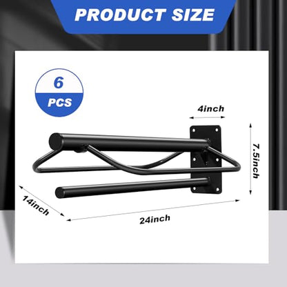 Paterr 6 Pcs Wall Mount Saddle Rack Stand with Pad Bar