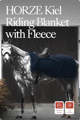 Horze Kiel Riding Blanket with Fleece - Dark Navy - 75 in - color: Dark Navy, size: 75 in