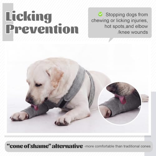Dog Arm Sleeve for Front Leg to Stop Licking Surgical Wounds and Skin - color: Grey, size: S