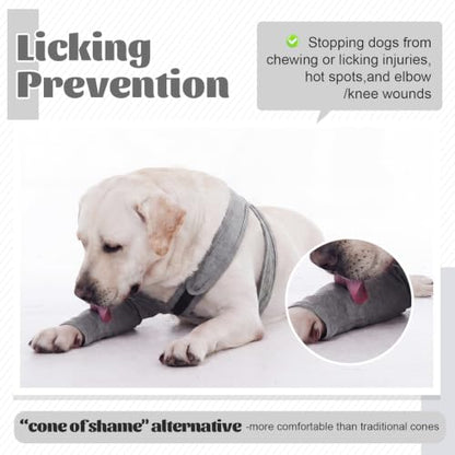 Dog Arm Sleeve for Front Leg to Stop Licking Surgical Wounds and Skin - color: Grey, size: S