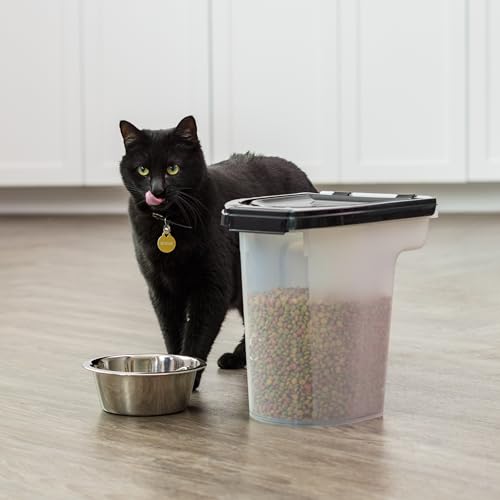IRIS USA Dog Food Storage Container, Up to 6.5 lbs, Black, Made in USA