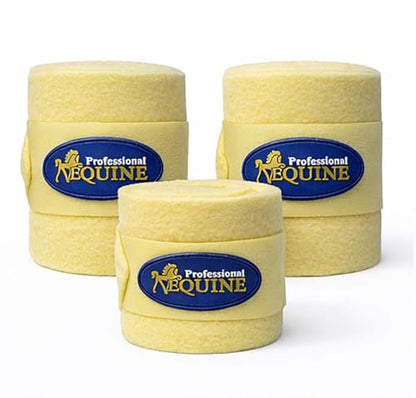 CHALLENGER 10ft Horse Grooming Leg Polo Wrap Set of 4 Soft Fleece 95R - color: Yellow