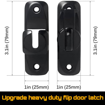 Barn Door Latch 90/180 Degree Barn Door Lock, Thickened Anti-Rust Flip Gate Latch Sliding Barn Door Lock Latch for Cabinets, Barn Door, Bathroom, Garden Doors