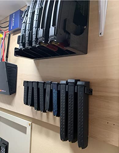 Magazine Mount for Glock 17 19 26 31 32 33 34 - Pistol Mag Wall Display Storage Organization System (4 Mounts Hold 12 Mags) - color: 4 Mount Hold 12 Mags