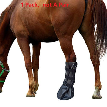 yeezo Hoof Soaking Boot Horse Soaker Hooves Treatment Bag with EVA Pad 1 Pair - color: Black-1 Pack