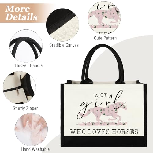 GevGuxLuo Tote Bag for Women Animal Lover Bag Gift for Women - color: Horses