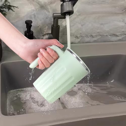 Drink Stirrer,Self Stirring Mug,Self Stirring Coffee Mug,Suitable for Coffee, Milk, Cocoa and Other Beverages Stainless Steel Vacuum Insulated Tumbler with Lid (Matcha Green, 12 Ounces) - color: Matcha Green