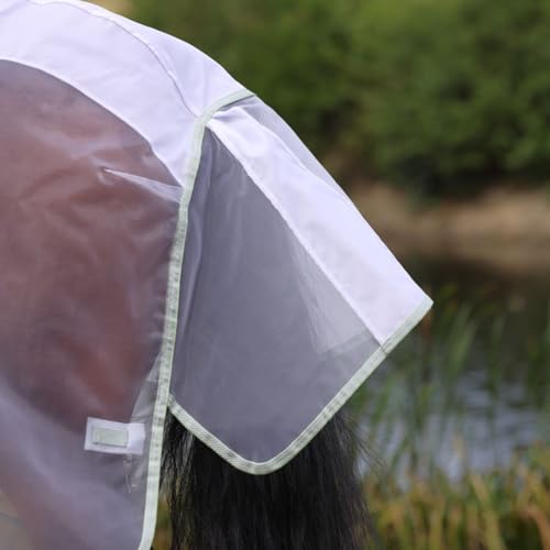 Shires Highlander Fine Mesh Horse Fly Sheet with Detachable Neck Set - White/Sage - Multiple Sizes 81" - size: 81"