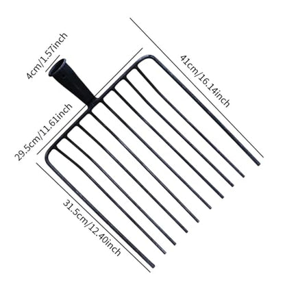 Steel Pitchfork Replacement Head, 10-Tooth Agricultural Manure Fork for Gardening and Stall Cleaning, Without Handle - color: 10 Teeth