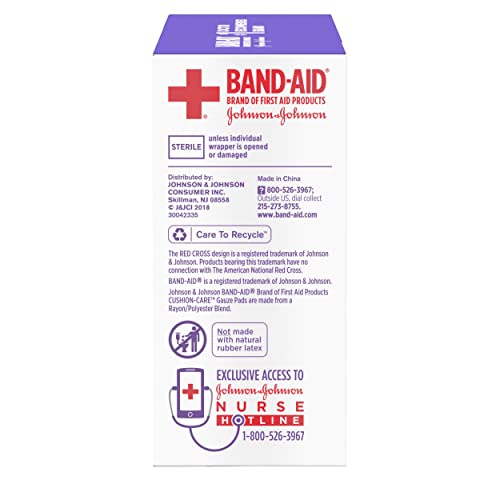 Band-Aid Brand Cushion Care Non-Stick Gauze Pads, Individually-Wrapped, Medium, 3 in x 3 in, 10 ct (Pack of 2) - size: 3x3 Inch 25ct (Pack of 20)