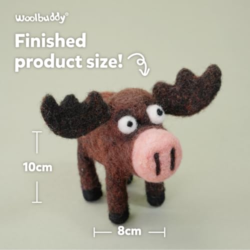 Woolbuddy Needle Felting Starter Kit (Moose) for Beginner & Adult with Tool - color: Moose