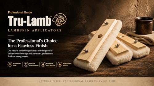 Tru-Lamb 10" Lambskin Floor Applicators (3-Pack) – 100% Natural Lambswool Applicator for Polyurethane, Stain, Wax & Floor Finish – Professional Lint-Free Applicator for Hardwood Floors