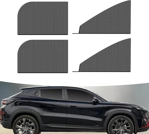 SLIMI 4 PCS Car Window Screens, Sunshade and Breathable Sun Screen Mesh,Multifunctional Double Layer Front and Rear Side Window Privacy Protection Car Window Shades Mesh, for Most SUVs (Black)