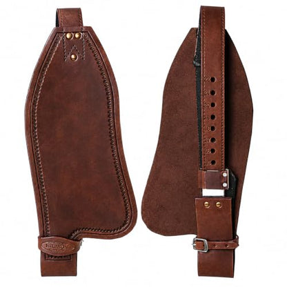 HILASON Leather Saddle Replacement Fender Pair with Hobble Straps, Genuine Skirting Leather Stirrup Leathers, 2 Inch Wide - color: Dark Brown