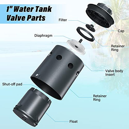 1" Float Valve Watering System Designed for Water Level Control, Automatic Filling & Shut Off, Ensure Reliable Water Supply, Nylon Resin Float Valve for Livestock Troughs, Stock Tank, etc. - 718H