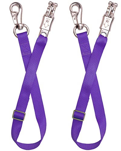 Adjustable Trailer Tie （2 Pack）-Horse Trailer Nylon Strap Tie，Adjusted from 25 to 37” - color: Purple