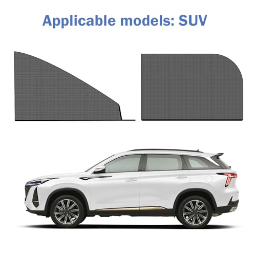 SLIMI 4 PCS Car Window Screens, Sunshade and Breathable Sun Screen Mesh,Multifunctional Double Layer Front and Rear Side Window Privacy Protection Car Window Shades Mesh, for Most SUVs (Black)