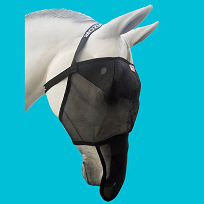 EquiVizor 95% UV Eye Protection (Full) Horse Fly Mask with Nose - Help with Uveitis, Corneal Ulcer, Light Sensitive. Designed to Stay On Your Horse, Off The Ground - size: Full