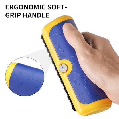 Dog Brush for Shedding, Blue and Yellow - color: Blue & Yellow