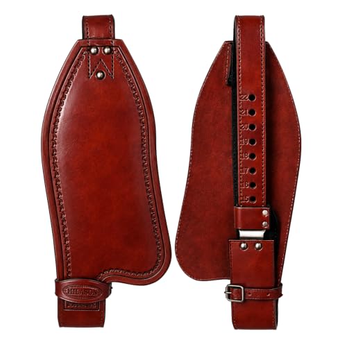 HILASON Leather Saddle Replacement Fender Pair with Hobble Straps, Genuine Skirting Leather Stirrup Leathers, 2 Inch Wide - color: Mahogany