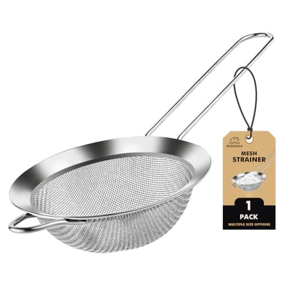 NileHome 7.8-Inch Diameter Stainless Steel Mesh Strainers,Silver - color: 7.8"-Silver