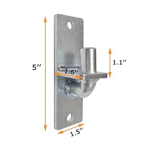 2 Pack 1-3/8 Inch Wall Mount Gate Hinge Metal Hinges Fence Post Chain Link Fence Frame Hinge Outdoor Gate Hardware (Screws Included)