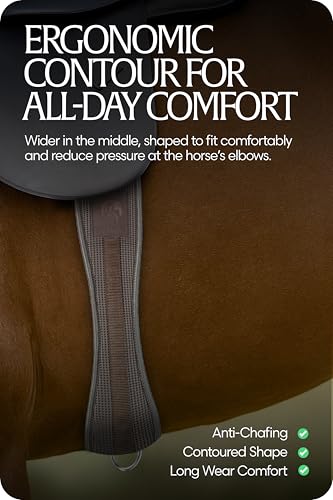 Equinavia Saga Long English Girths for Horses, Easy Care Non-Slip Design - size: 52"