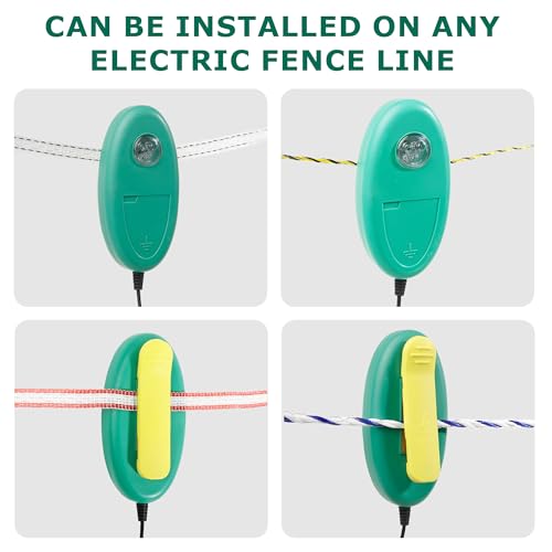 Electric Fence Tester with LED Indicator Lights, Tester Indicator for pulsed energizers, Alert Device that Clips to Wire or Tape Fences - style: 1 Pack
