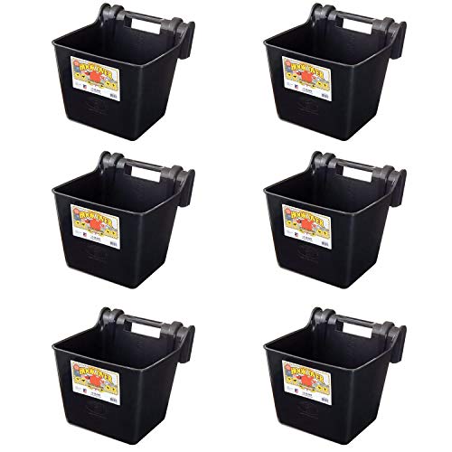 Little Giant HF15BLACK 15 Quart Mountable Plastic Hook Feeder, Black (6 Pack)