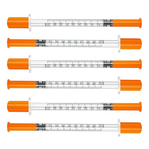 U-100 1ml/cc 30 Gauge 1/2 Inch Syringe, Individually Wrapped, Pack of 100. - size: 1ml-30G 1/2", style: 100
