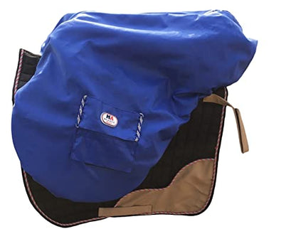 Majestic Ally Nylon Waterproof Fleece Lined Ride On English Saddle Cover-Multiple Color (Royal Blue) - color: Royal Blue