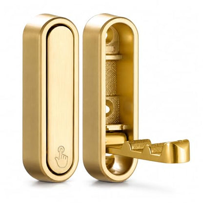 Folding Wall Hooks, 2 Pack Gold Heavy Duty Coat Hooks, Screw Mounted - color: Gold, size: 2 Pack