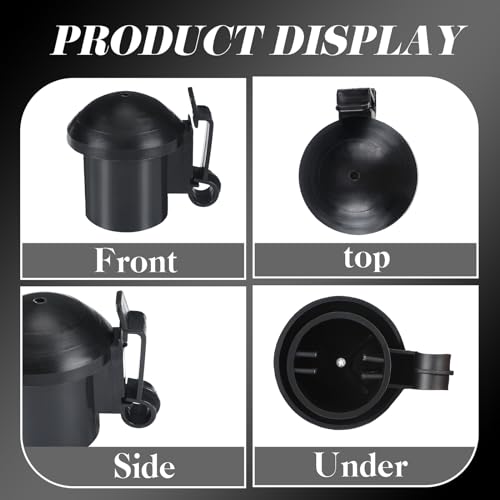 DoubleFill 1 Pcs Electric Fence Insulators and T Post Safety Cap, Black - color: Black