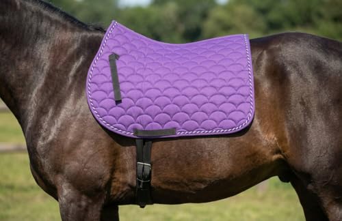 Horse English Quilted Contoured All-Purpose Trail Saddle Pad 7296 - color: Purple, size: 23" (Spine) x 20" (Drop)