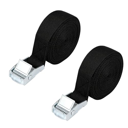 2 PCS Battery Tie Down Straps, 1" × 48" Car Battery Hold Down Kit with Stainless Steel Cam Buckle & Screws, Adjustable Lashing Straps for Car Boat RV Batteries Cooler Luggage Belt - color: Strap