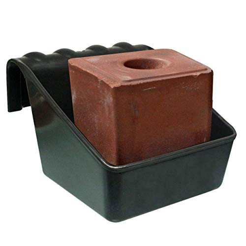 Little Giant SBPU Universal Block Holder and Feeder; Grain/Supplement Feeder for Cattle, Horses, Goats, Sheep, Alpacas & Llamas; Polypropylene Plastic, Holds 50-Lb or 6.5 Quarts, 12.63"x14.25"x9.69" - size: 12.63'' L x 14.25'' W x 9.69'' H