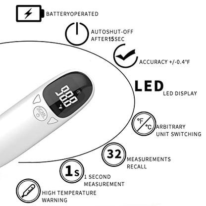 Cat & Dog Thermometer, pet Ear Thermometer, Specially Designed for Pets, Quickly and accurately detects Temperature in 1 Second (White)