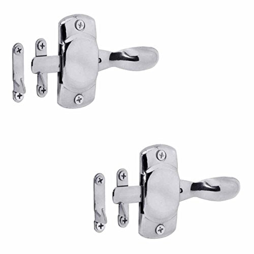 Solid Bright Brass Hoosier Icebox Right Side Latch Pack of 2 Renovators Supply - color: Chrome Right, size: Pack of 2