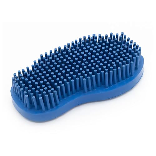 Grewal Equestrian Snuggy Groomer Soft Teeth Rubber Groomer Curry (Royal Blue) - color: Royal Blue