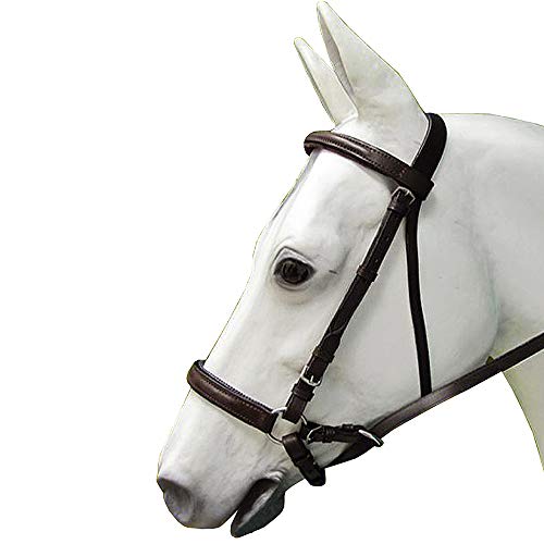 HILASON Bitfree Leather English Bitless Bridle Horse Reins Brown - size: X-Large