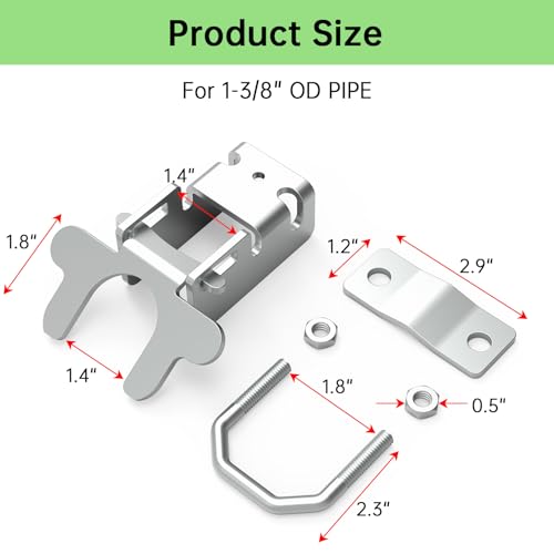 Kennel Gate Latch Butterfly Latch Kennel Gate Latch for 1-3/8'' Chain Link Dog Kennel Gate Latch for Kennel Gate Frame, with U-Bolt & Nuts (2 Pack)